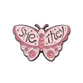 Pronoun Butterfly Enamel Pin Pin PRIDE MODE